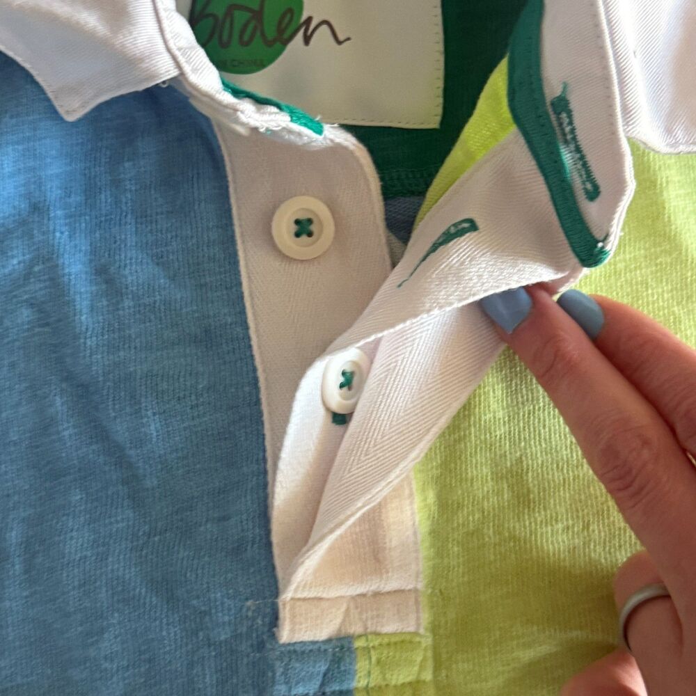 Mini Boden Colorblock Rugby Polo Boys' 7-8 - Picture 6 of 12